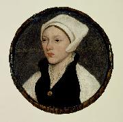 HOLBEIN, Hans the Younger Portrait of a Young Woman with a White Coif oil on canvas